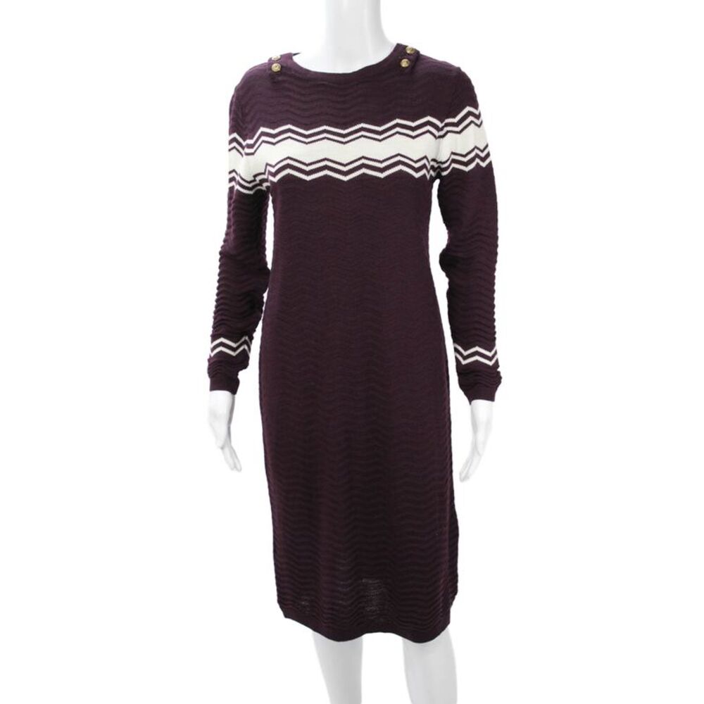 Armor Lux Women Sweater Dress Purple Long Sleeve Knee Length Size 0